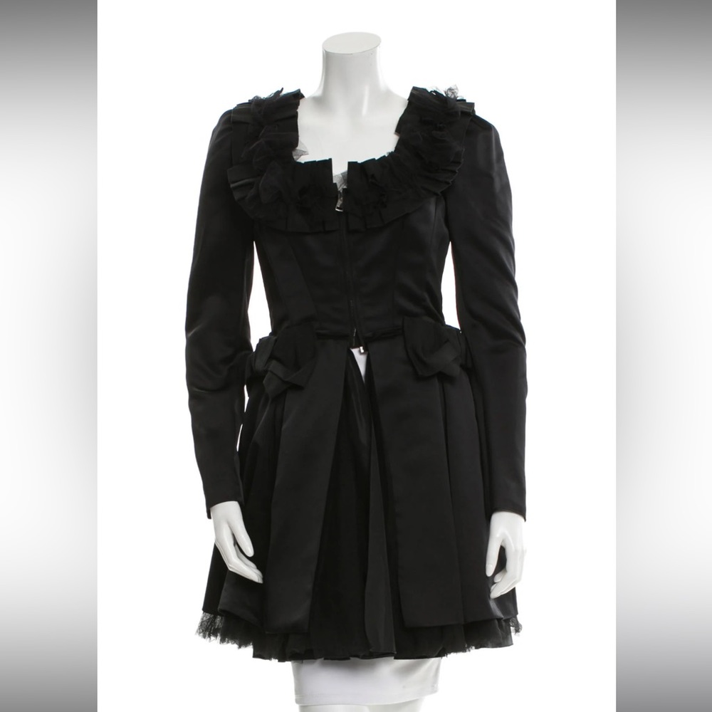 DOLCE & GABBANA Chic $3,850 Long Sleeve Scoop Neck Coat w/ Tags Small